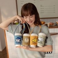 SNOOPY x Kiiwi O! Joint Model.Foldable Hangable Beverage Bag Hand-Cranked Cup Bag Can Store Canvas B