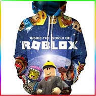 เสื้อกันหนาวมีฮู้ดพิมพ์ลายการ์ตูนเกม roblox แฟชั่นสเวตเตอร์คู่รักเสื้อสวมคอมีฮู๊ดแบบเรียบง่ายกีฬาลำล