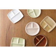 Made In Japan Oda Pottery TITTO Square Three-Grid Plate Minoyaki Ceramic Total Four Colors Lightweig