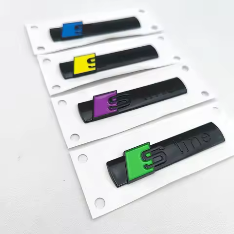 2Pcs 3D ABS Sline Logo S Line Emblem Car Fender Badge For Audi A1 A2 A3 A4 A5 A6 A7 A8 Q2 Q5 Q7 Q3 T