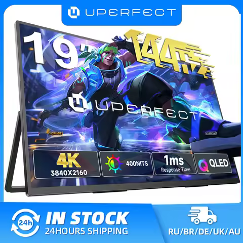 UPERFECT 4K QLED Portable Monitor 19" UHD 3840x2160 Laptop Display 100% DCI-P3 Aluminum Design Trave