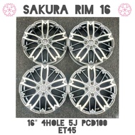 Sakura Sport / Alloy Rim Perodua Kelisa Kenari Viva Axia Myvi Bezza Ativa 16 Inch 4H 100PCD Sakura Sport Rim / Rim Tyre