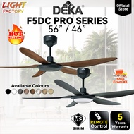 DEKA F5DC PRO 56" 46" 5 Blade DC Motor 20 Speed SIRIM Remote Control Baby Ceiling Fan with Light LED
