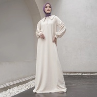 MANDJHA Ivan Gunawan Knitt Colar Dress Cream Atasan muslim abaya gamis