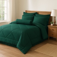 Promosi Cadar Hotel Set with Comforter Tebal Bedsheet Size QUEEN / KING (SHIP FROM MALAYSIA)Plain Ho