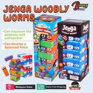 Jenga Wobbly Worms Tower Balancing Game Blocks Game Tower Permainan Blok Mainan