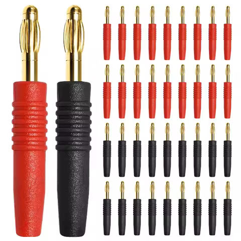 20/80/400Pcs 2mm Red Black Banana Male Plugs Banana Plug Connector Audio Speaker Wire Cable Connecto