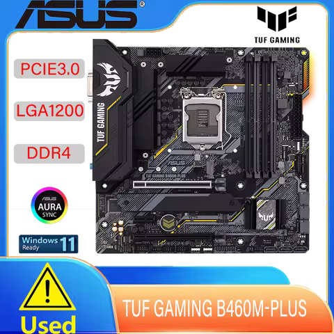 ASUS TUF GAMING B460M-PLUS mATX Intel B460 DDR4 , SATA 6 Gbps, USB 3.2 Gen 1 128G LGA 1200 CPU Mothe