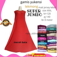 Gamis Yukensi Tanpa lengan Jumbo xxxl Ld 130 PJ 140 cm Inner Dress Jumbo bahan jersey premium tebal