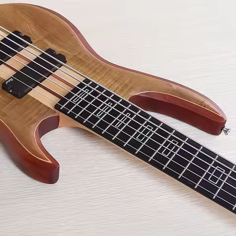 Golden Phoebe Wood Active Bass Guitar 5 String 6 String Neck Through 43 Inch Sapele Body Matte High 