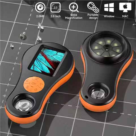 2.0'' IPS Digital Magnifier HD 1080P 500X Portable Microscope Handheld Mignifying Glass for Electron