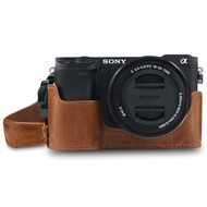 MegaGear MG1642 Ever Ready Genuine Leather Camera Half Case compatible with Sony Alpha A6100, A6400