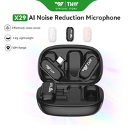 TNW X29 Wireless Lavalier Microphone Mini Mic Fingertip Size AI Noise Cancel Voice Changer Live Vlog