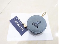 Kangol 零錢包 耳機包 麂皮 藍色 #24吃土季