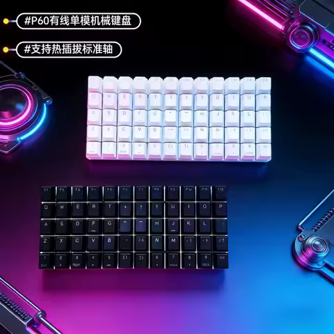 P60 Ortholinear Split Keyboard Custom ThinkPad Inline Wired Keyboard 60% Hot-swap QMK Vial All 1u Ke