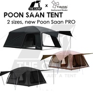 Vidalido Poon Saan Tent Outdoor Camping Two Rooms Three Living Hall Room Manual Tent Black Large & M