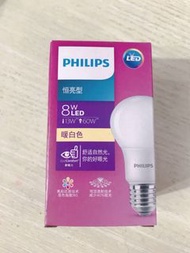 Philips 8W E27 LED light bulb 燈泡$100/4個