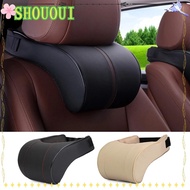 SHOUOUI Car Neck Pillow, PU Leather Memory Foam Filling Neck Rest,  Solid Color Support Solution Headrest Pillow Kids