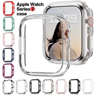 Matte Protective Cover for Apple Watch Series 7 SE 6 5 4 case Hard PC Bumper for iWatch 41mm 45mm 40MM 44MM case PC