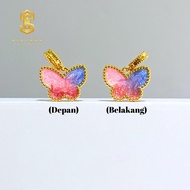 Sincere Store Emas 916 3L Loket Butterfly Blue Pink | Emas 916