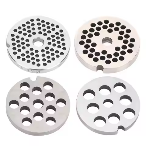 304 Stainless Steel Meat Grinder Blade Mincer Plate Disc Replacement Part for 5# Type Manual Meat Gr