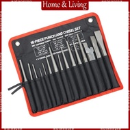 AOTO 16 Pcs Punch and Chisels Set Pin Punches Taper Punches Cold Chisels Center Punches Punch Tool S