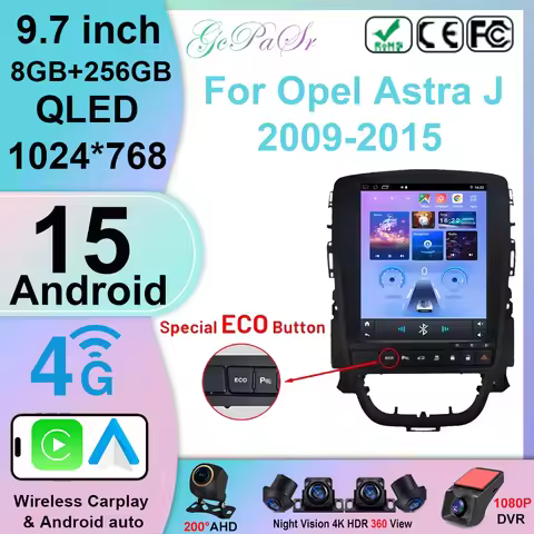Carplay Vertical Wireless Android Auto For Opel Astra J 2009-2015 Car Radio 9.7 inch Radio 8Core FM 