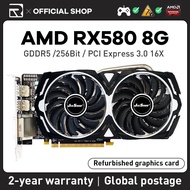 JIESHUO AMD RX 580 8GB 2048SP Gaming Graphics Card GDDR5 256BIT GPU Rx580 8G For Desktop PC Desktop 