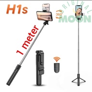 1 meter long lamp selfie stick H1S selfie stick tripod bluetooth selfie lamp remote selfie stick tri