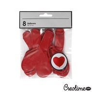 Creotime Balloons Heart Shape 8pc D:23cm, Red, 59176, 5712854110136 (2833855917609)