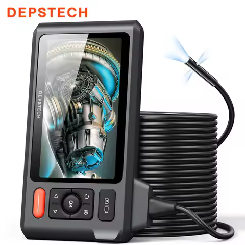 DEPSTECH DS520-TL Endoscope Camera, 5-inch IPS Screen, 7.9mm 1080P Triple Lens, 8+2 LED Lights, 32G8