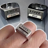 Oppose/Love Everything Ring - Change Mood Decompression Ring - Creative, Funny, Open Adjustable - Ro