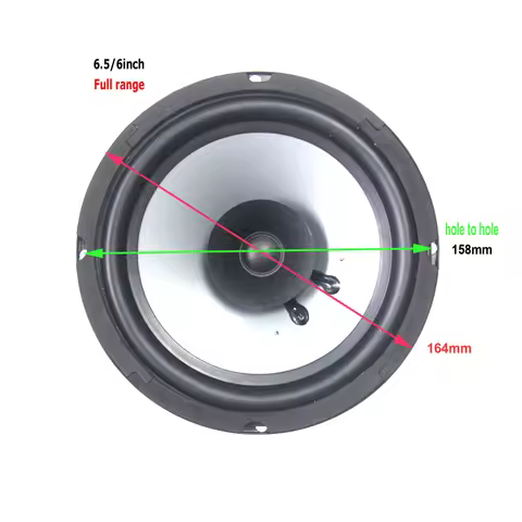 1pc/Lot 5 inch 5.25" Car Full Range Powerful 150 W 4 Ohm Horn Dual Cone Speaker Rubber Edge Injectio