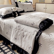 Elegant ruffled cotton duvet cover set
