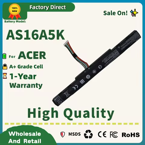 Factory Direct! AS16A5K AS16A7K AS16A8K Battery For Acer Aspire E15 E5-475G 523G 553G 575G 774G E5-5