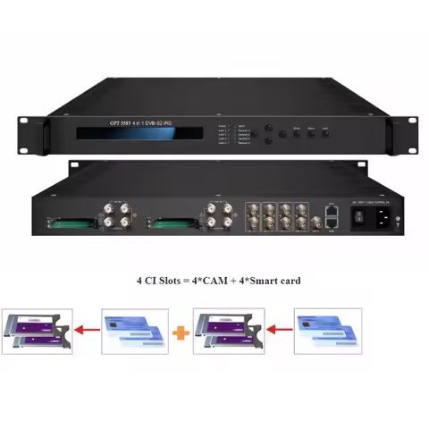 4 Tuner 4 Cam Dvb-C Dvb-S2 HD Decodificador Digital Cable TV Headend IRD Satellite TV Receiver With 