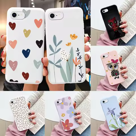 Flowers Funda For iphone 6 6S Plus Capa iphone6 6S+ 6+ Phone Case Soft Silicone Cute Cat Bear Back C