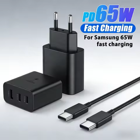 EU 25W 45W 65W Charger Kit Original for Phone Samsung Super Fast Charger EU Certified Type C Adapter