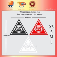 [D1] Iluminati sticker triangle eye stiker reflective car Kereta Waterproof Motor Laptop Helmet Deca