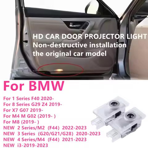 2Pcs Led Projector Lamp Car Door Welcome Light Auto Accessories For BMW 1 3 8 Series M4 G02 2019 G07
