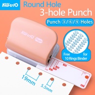 4 Colors 3-hole Punch for A7 A6 A5 B5 Spiral Notebook 3/6/9 Holes Paper Puncher Planner DIY Loose-leaf Puncher Scrapbooking Tools