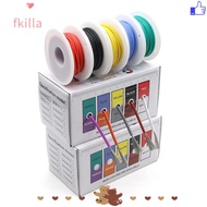 FKILLA Flexible Silicone Wire  24/22/20/18AWG 5m X5 Rolls Stranded Cable