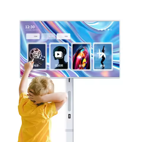 32-Inch Smart Android 13 TV LED Backlight 4K UHD Resolution 8+128G StandbyMe HDTV Portable Wheels Bu