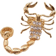 Women Ring Fashion Jewelry Metal Long Scorpion Elastic Band 2 Fingers Gold S4TB