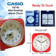 Casio TQ143 Alarm Clock with Light | Travel Desk | Mini Alarm Clock | Snooze Function | Square with Round Clock Face