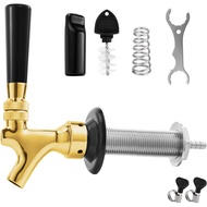 Beer Long Shank Faucet Kit, 4-1/8'' Beer Shank No Leak 1/4'' Beer Line Nipple Barb Fitting 304 stain