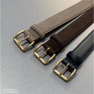 Tintin Korea Genuine Korean Bucks & leather Vintage Gold Square Belt BY09