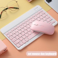 COD Wireless Bluetooth Keyboard Mouse Set Portable untuk HP IOS Android Laptop Smart TV