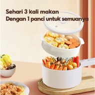 PANCI LISTRIK 3 IN 1 UKURAN 1.5 L CERAMIC / ALAT MASAK KUKUS GORENG KERAMIK / PANCI MULTIFUNGSI ALA 