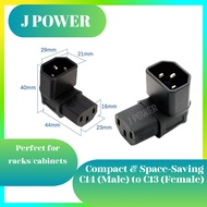 IEC C14 to C13 Upward Right Angle Adapter – 90°